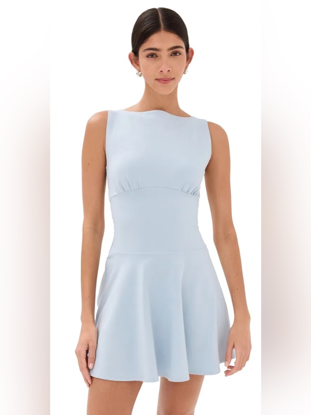 Reformation Light Blue Mayve Knit Sleeveless Mini Dress Sz M